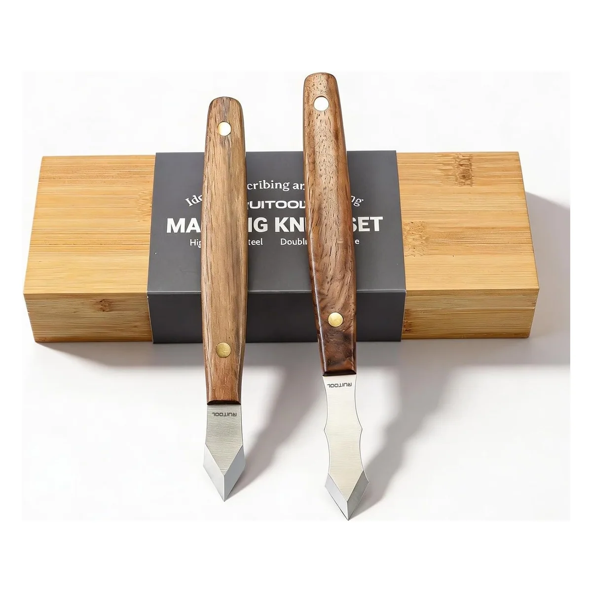 RUITOOL Marking Knife Set in Bamboo Box, 2 Pieces